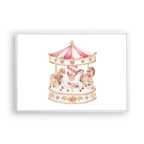 Plakát v bílém rámu - Sladký svět dětství - 100x70 cm