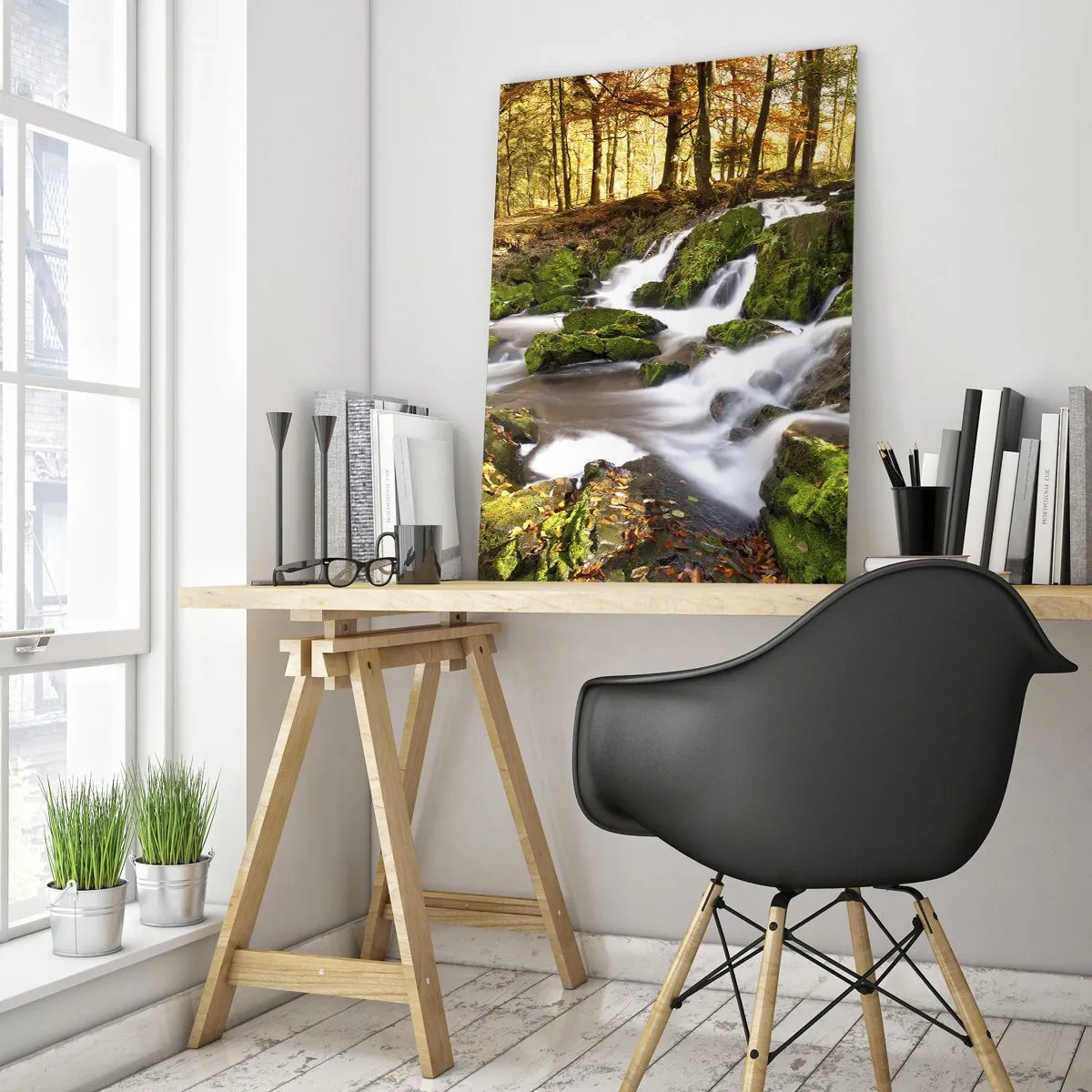 Obraz na skle - Chvatem podzimním lesem - 50x70 cm