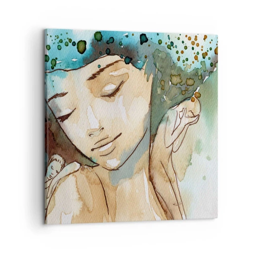 Obraz na plátně - Lady in blue - 60x60 cm
