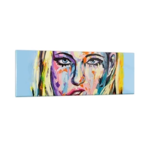 Obraz na skle - Podívej se jí přímo do očí - 90x30 cm