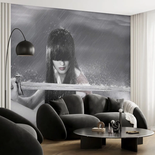 Fototapeta Samolepicí Deluxe Sticker - Krásná a nebezpečná - Žena, meč, Válečný - 500x350 cm
