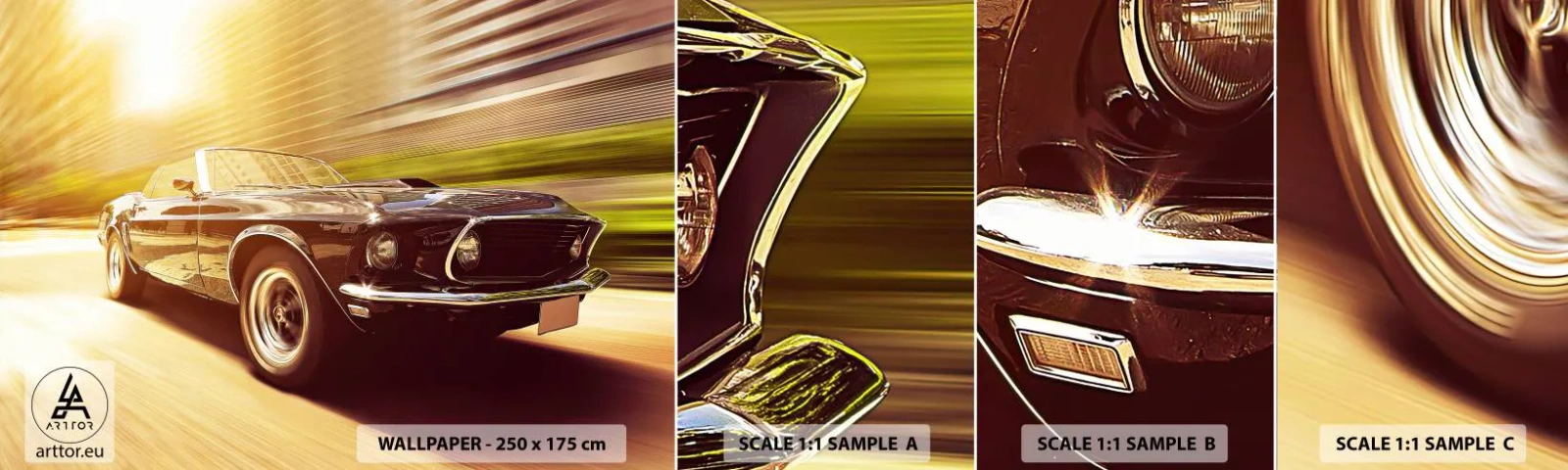 Vzor Fototapety Samolepicí Deluxe Sticker - 1967 - návrat legendy - Auto, Kabriolet, Automobilový průmysl - 100x30 cm