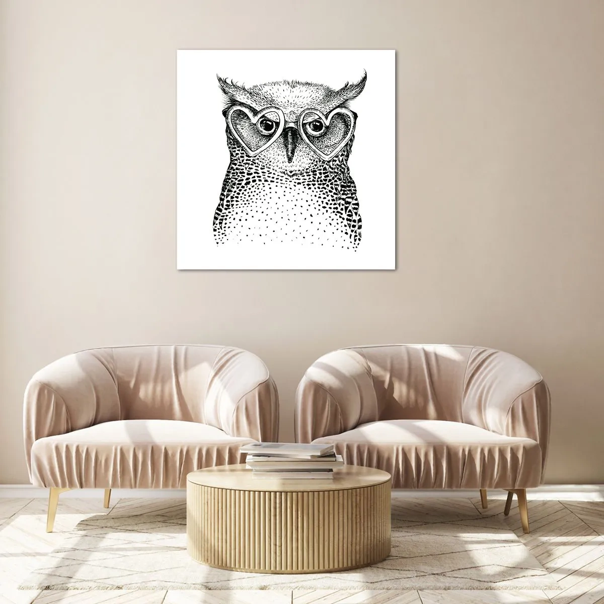 Obraz na skle - Moudře a s láskou - 70x70 cm