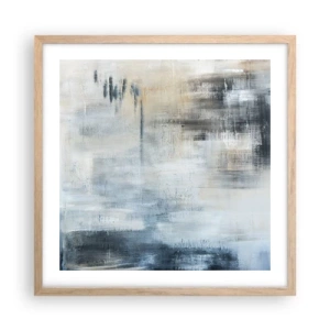 Plakát v rámu světlý dub - Za závojem modré - 50x50 cm