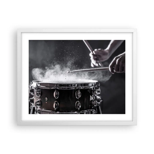 Plakát v bílém rámu - Puls hudby - 50x40 cm