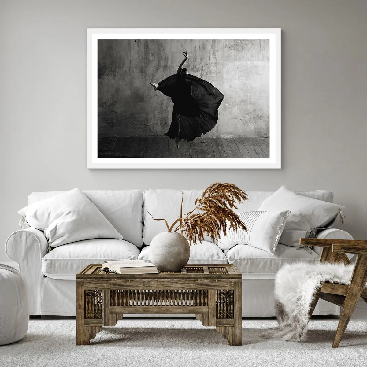 Plakát v bílém rámu - Plné vášně - 50x50 cm