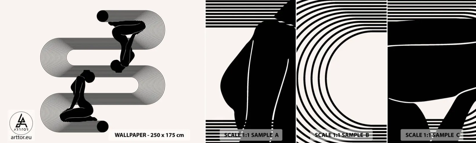 Fototapeta Vzorek Standard Eco - Smyslná symetrie - Ženy, Čáry, Rozjímání - 100x30 cm