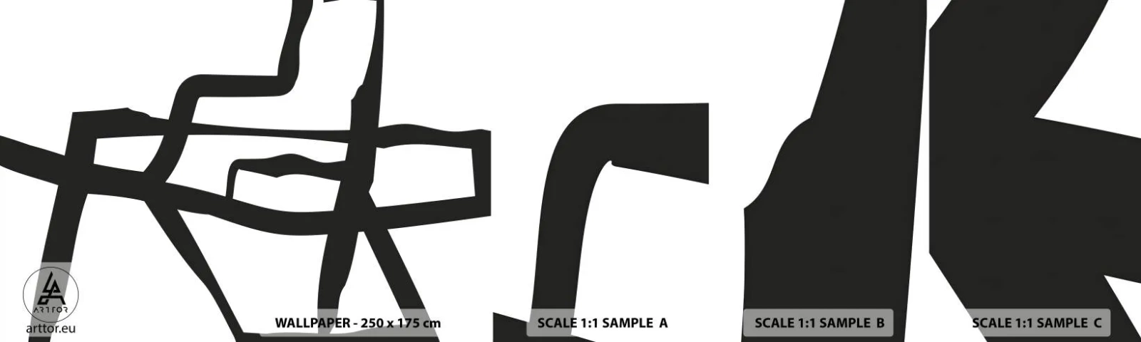 Fototapeta Vzorek Standard Eco - Černobílá konstrukce - Čára, Černý a bílý, Abstrakce - 100x30 cm