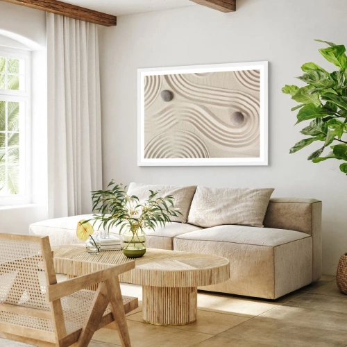 Plakát v bílém rámu - Dotek tepla - 50x40 cm