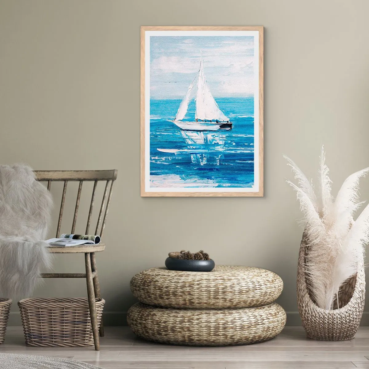 Plakát v rámu světlý dub - S přítelem po boku - 30x40 cm