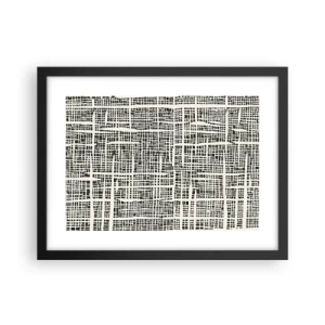Plakát v černém rámu - Tkaná kompozice - 40x30 cm