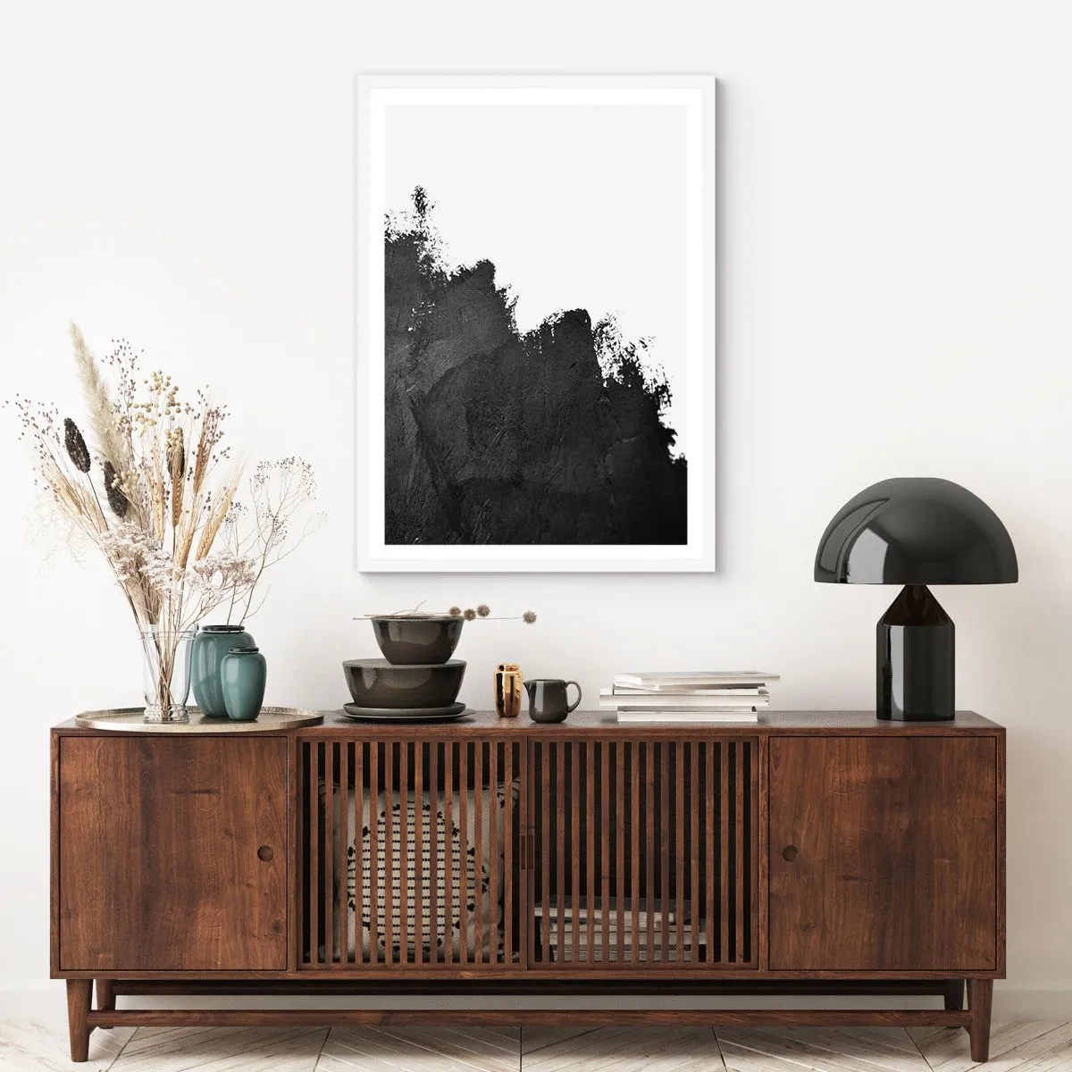 Plakát v bílém rámu - Živly: země - 70x100 cm