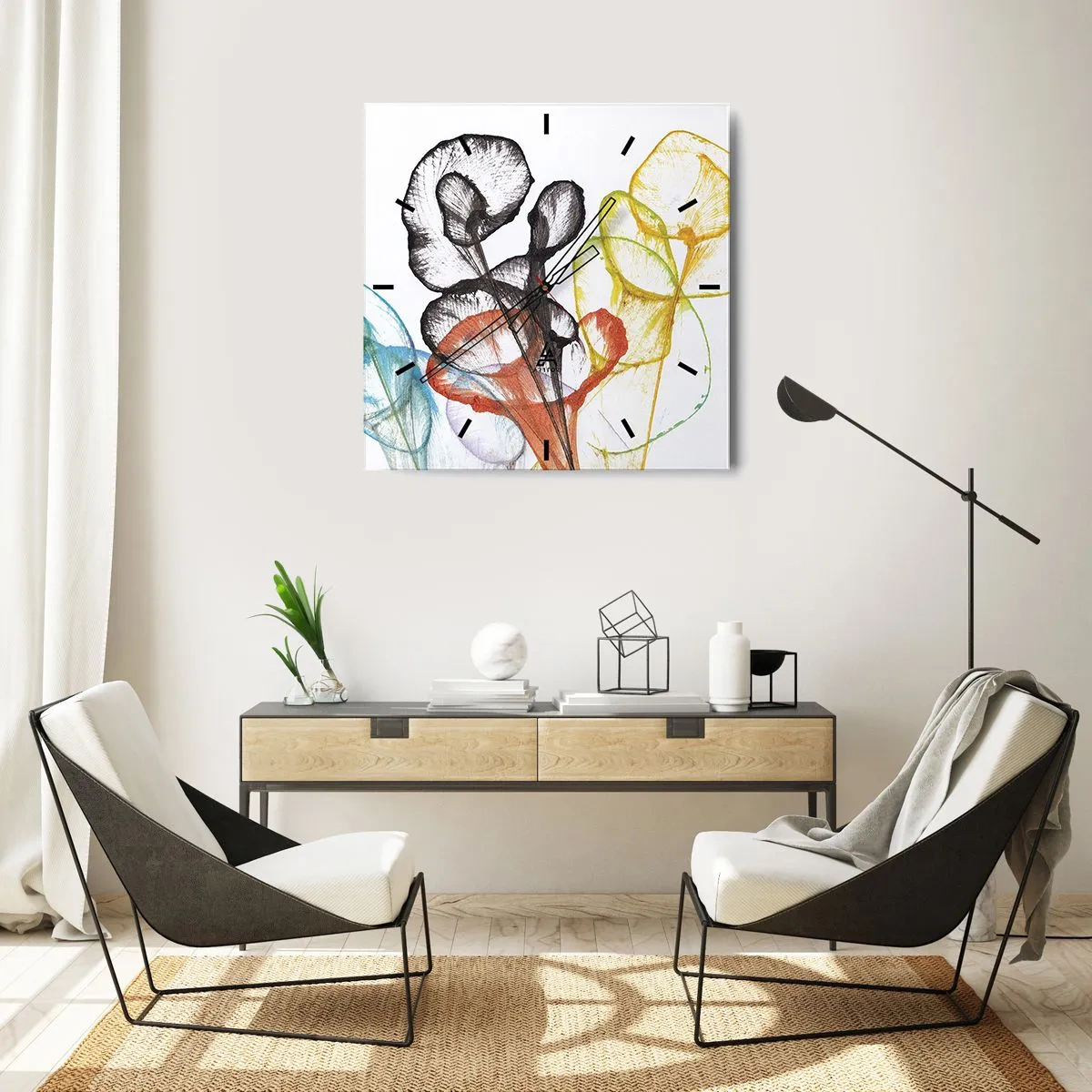 Nástěnné hodiny - Květiny s duší - 30x30 cm