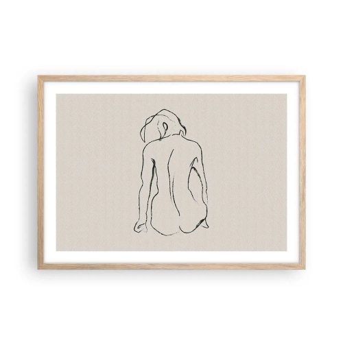 Plakát v rámu světlý dub - Dívčí akt - 70x50 cm