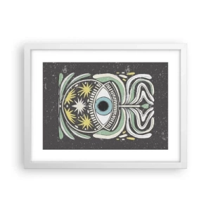 Plakát v bílém rámu - Kmenové rituály - 40x30 cm