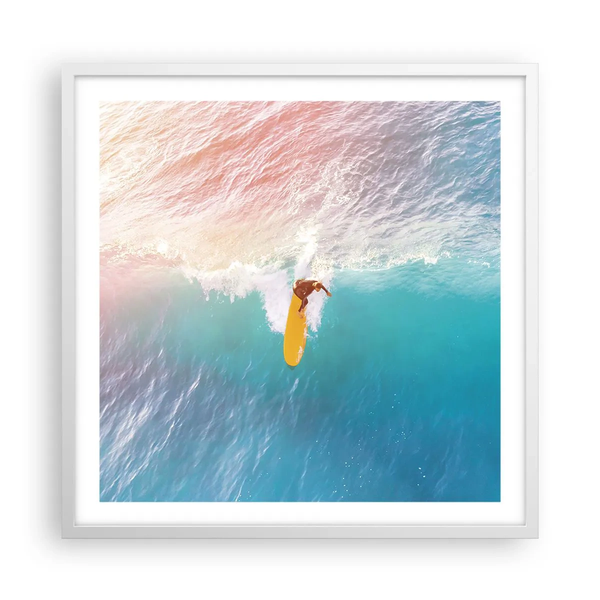 Plakát v bílém rámu - Oceanický jezdec - 60x60 cm