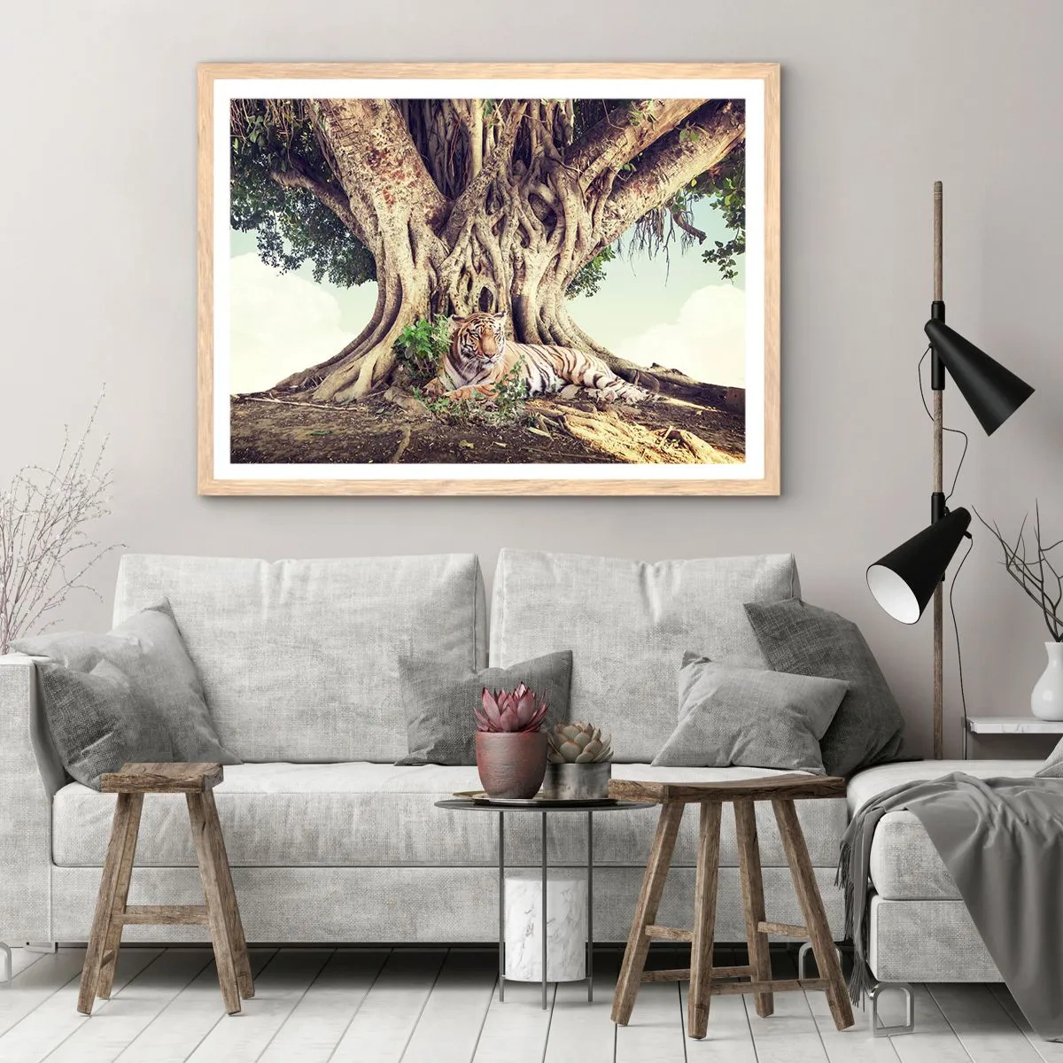 Plakát v rámu světlý dub - Pohled z knihy Mojžíšovy - 50x40 cm