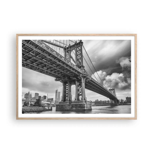 Plakát v rámu světlý dub - Do srdce města - 100x70 cm