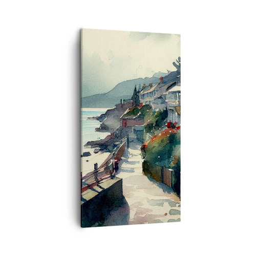 Obraz na plátně - Středomořské městečko - 45x80 cm