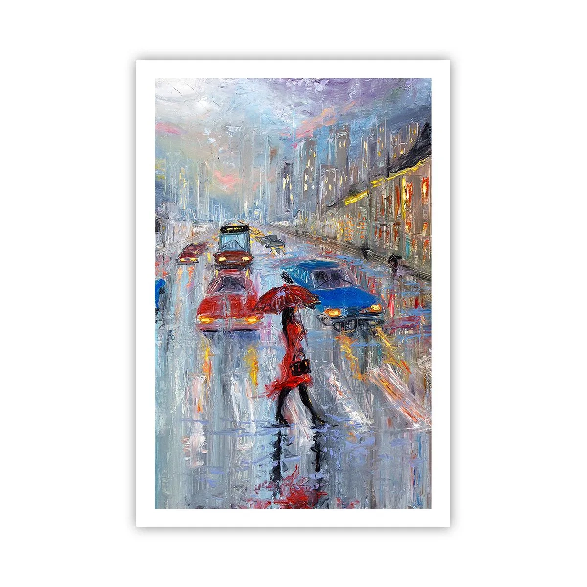 Plakát - Deštivé odpoledne ve městě - 61x91 cm