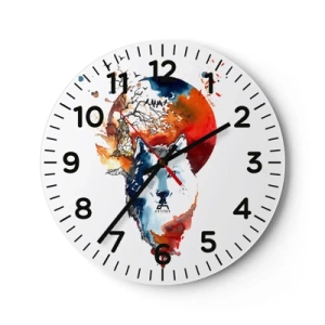 Nástěnné hodiny - Nosem na skle - 40x40 cm