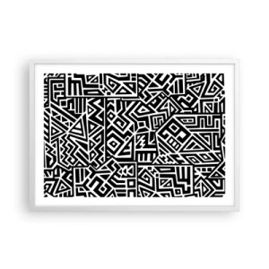 Plakát v bílém rámu - Předkolumbovská kompozice - 70x50 cm