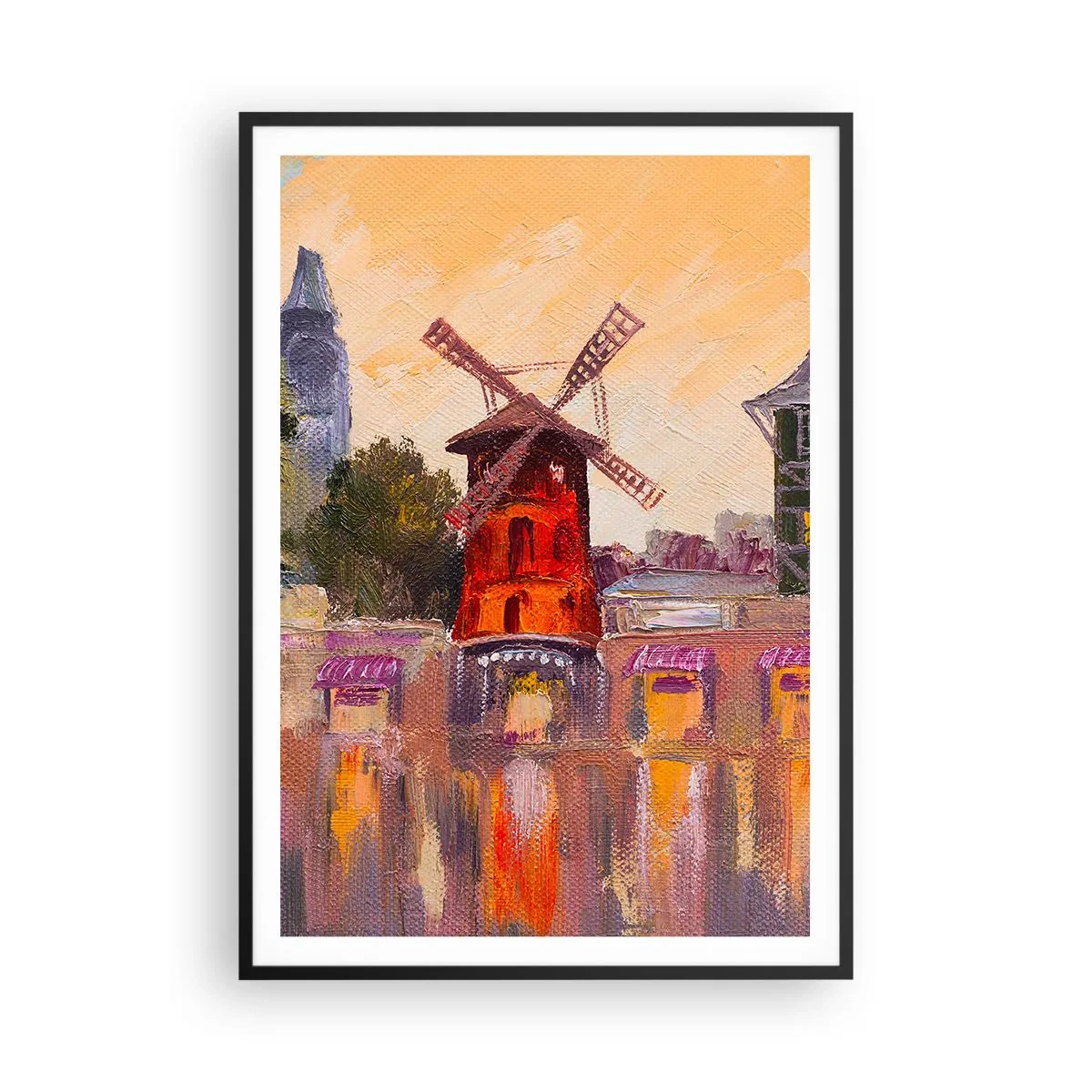 Plakát v černém rámu - Pařížské ikony – Moulin Rouge - 70x100 cm