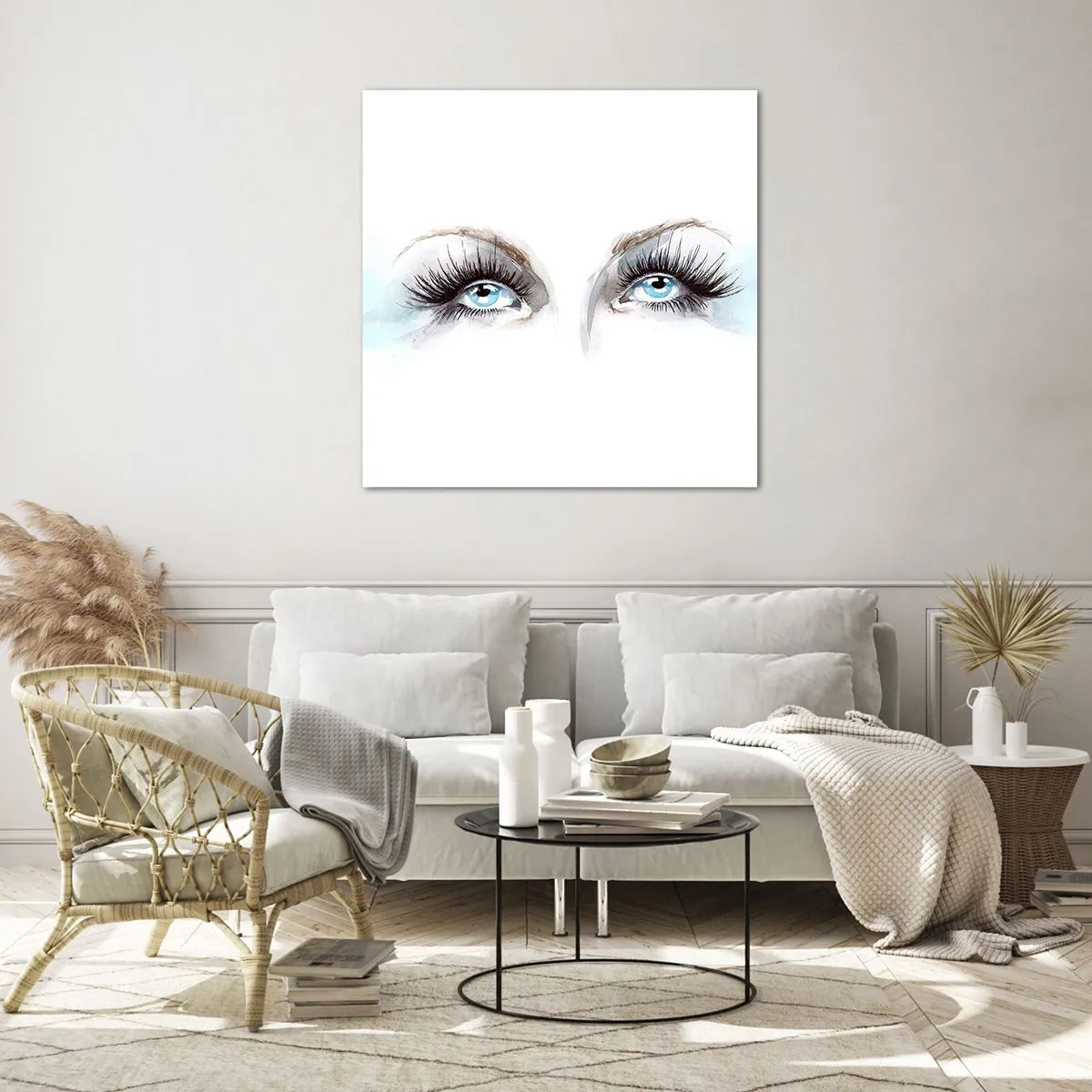 Obraz na skle - Oči anděla? - 60x60 cm