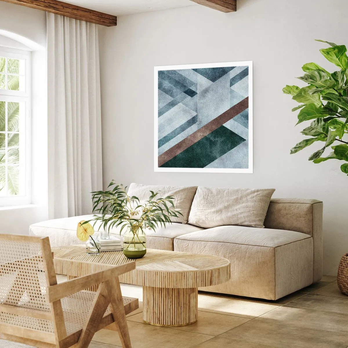 Plakát - Sofistikovaná elegance geometrie - 30x30 cm