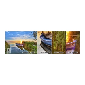 Vzor Fototapety Samolepicí Deluxe Sticker - Zátoka splněných snů - Krajina, jezero, Lodž - 100x30 cm