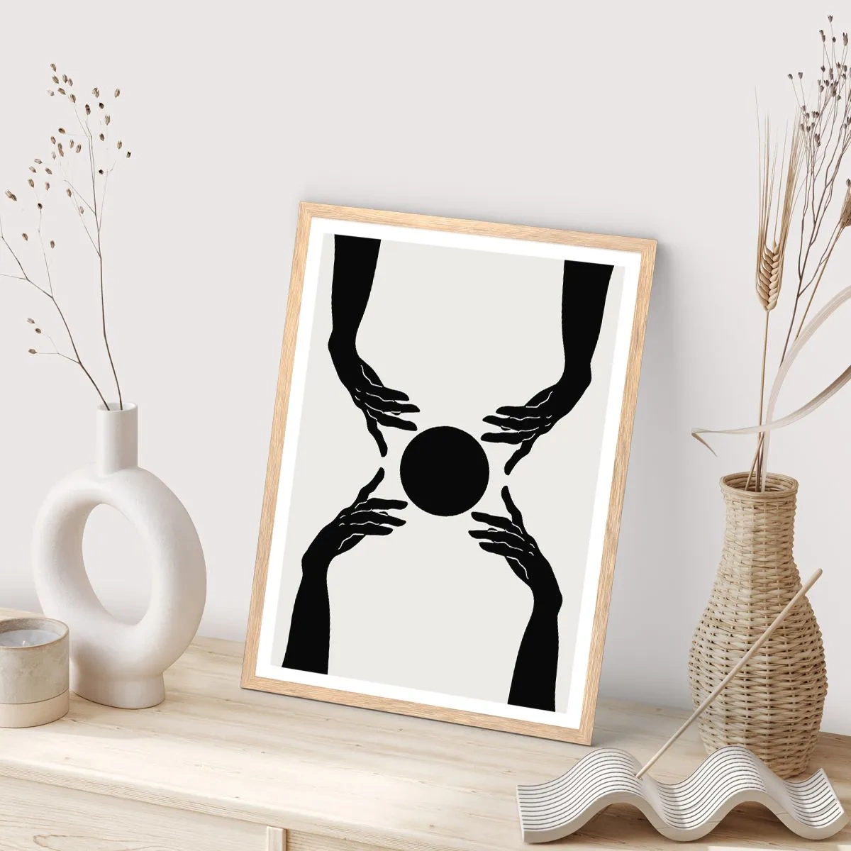 Plakát v rámu světlý dub - Tajné znamení - 50x70 cm