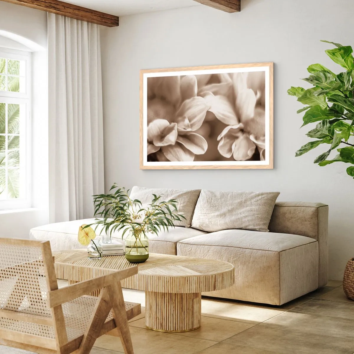 Plakát v rámu světlý dub - Něžné jako úsměv - 70x50 cm