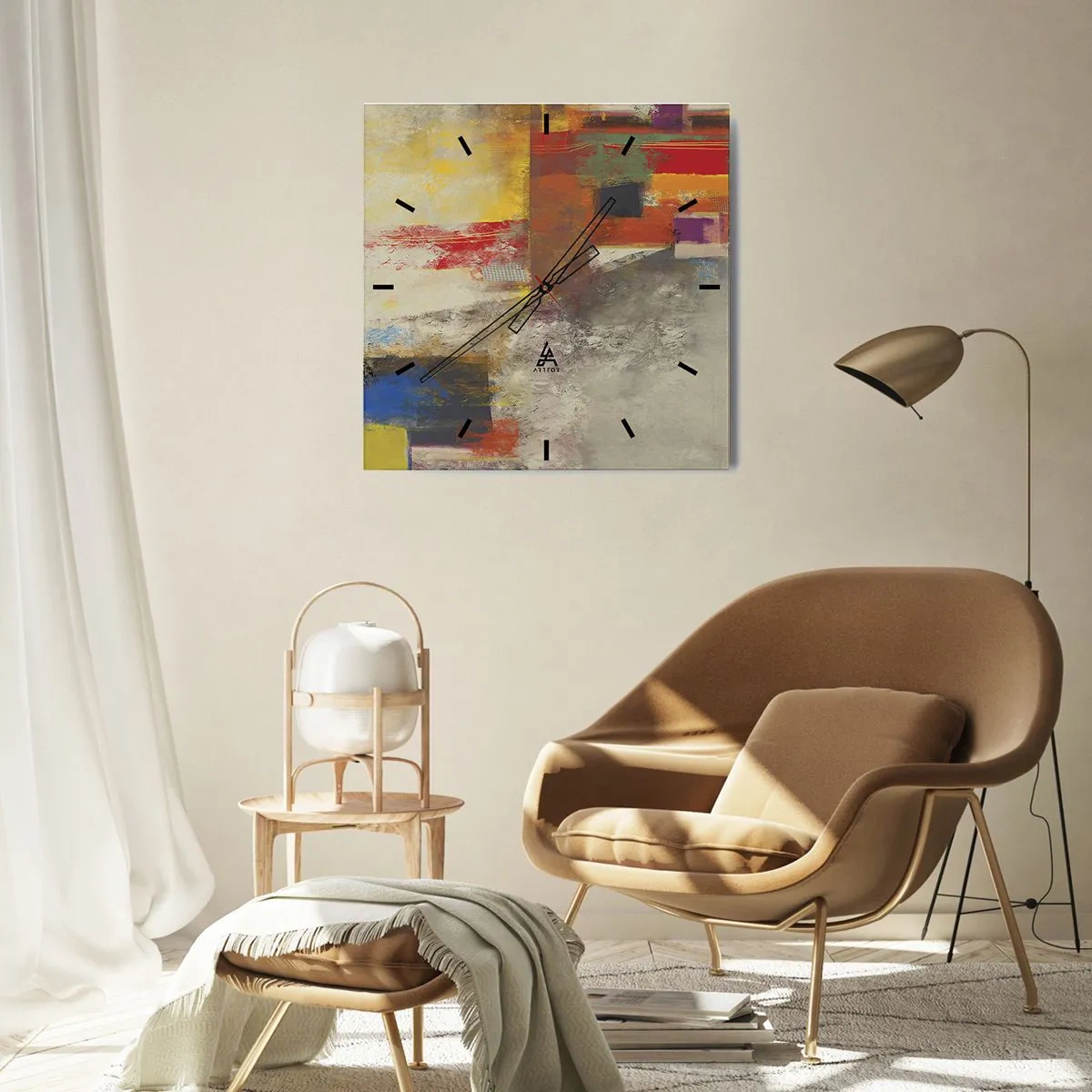 Nástěnné hodiny - Geometrie barev - 40x40 cm