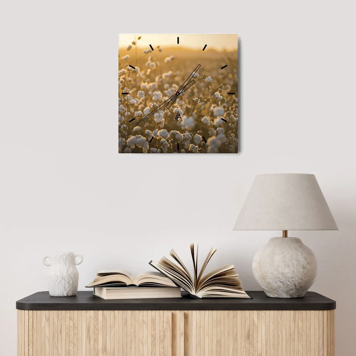 Nástěnné hodiny - Chlupaté pole - 40x40 cm