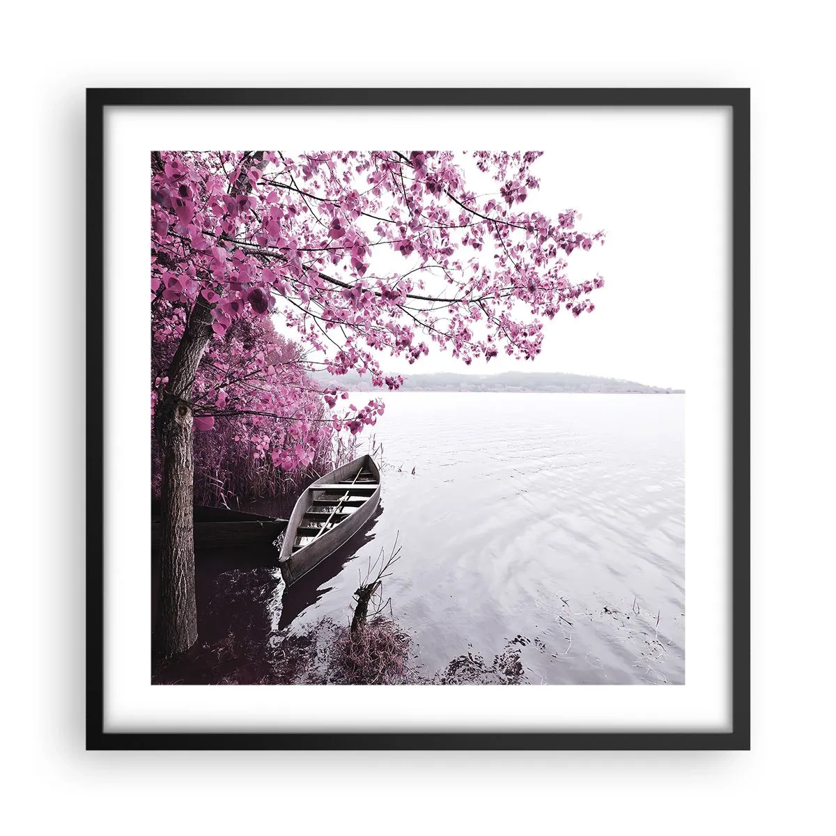 Plakát v černém rámu - V růžovém tichu - 50x50 cm