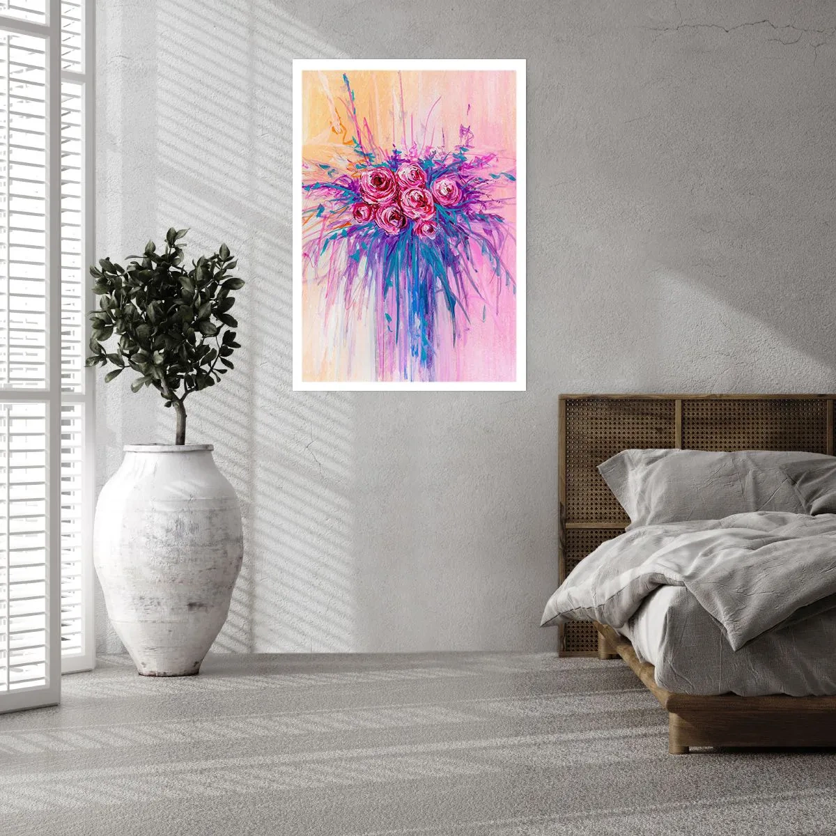 Plakát - Růžová fontána - 40x50 cm