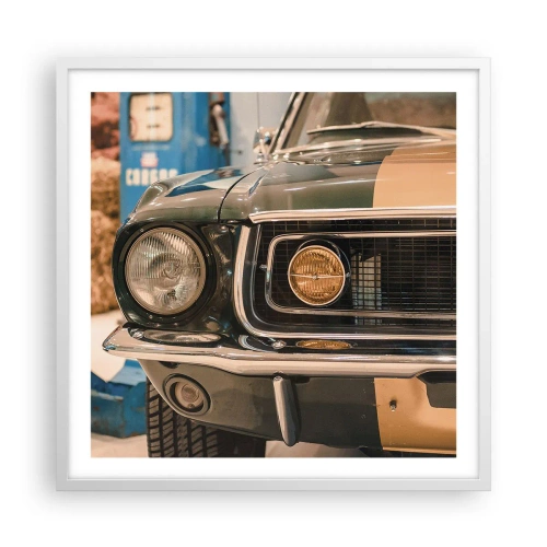 Plakát v bílém rámu - Setkání s legendou - 60x60 cm