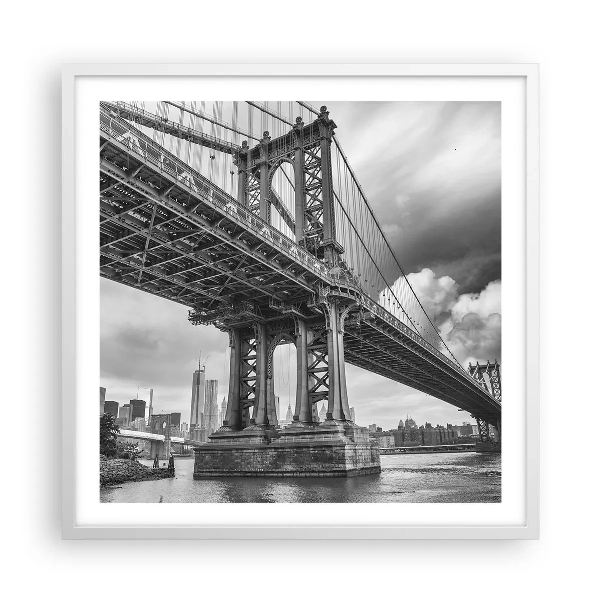 Plakát v bílém rámu - Do srdce města - 60x60 cm