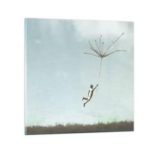 Obraz na skle - Letající pampeliška - 60x60 cm