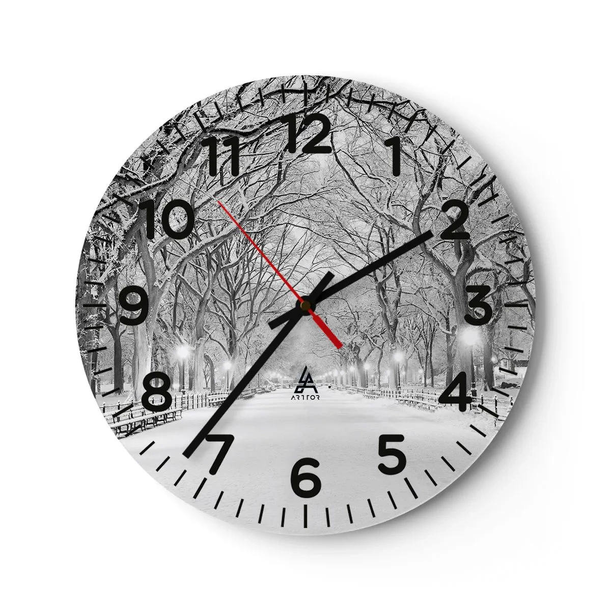 Nástěnné hodiny - Čtyři roční období – zima - 40x40 cm