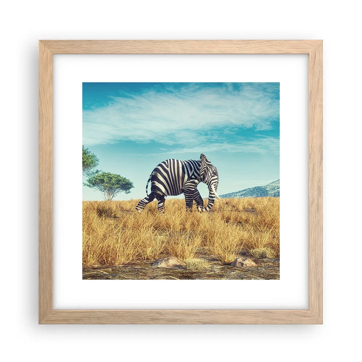 Plakát v rámu světlý dub - Šedá už není v módě - 30x30 cm