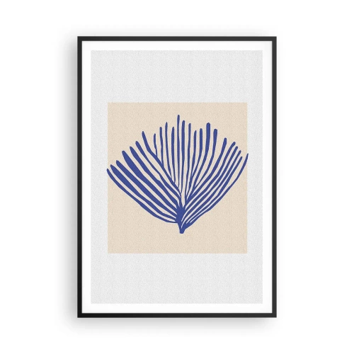 Plakát v černém rámu - Modrý vějíř - 70x100 cm