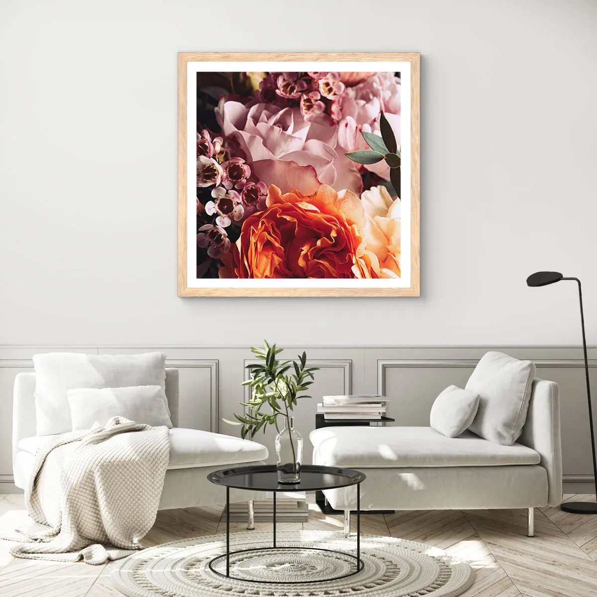 Plakát v rámu světlý dub - Zabalené do krásy - 50x50 cm