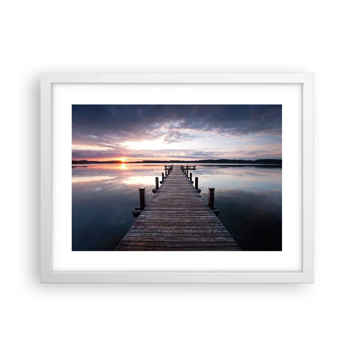 Plakát v bílém rámu - Tichá hranice mezi dnem a nocí - 40x30 cm