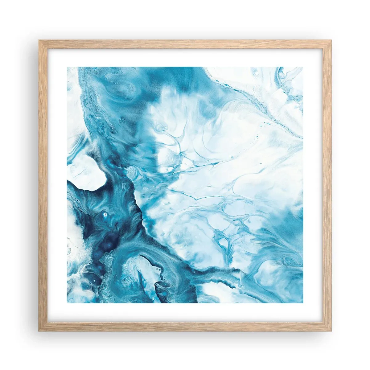 Plakát v rámu světlý dub - Modrý koncert - 50x50 cm