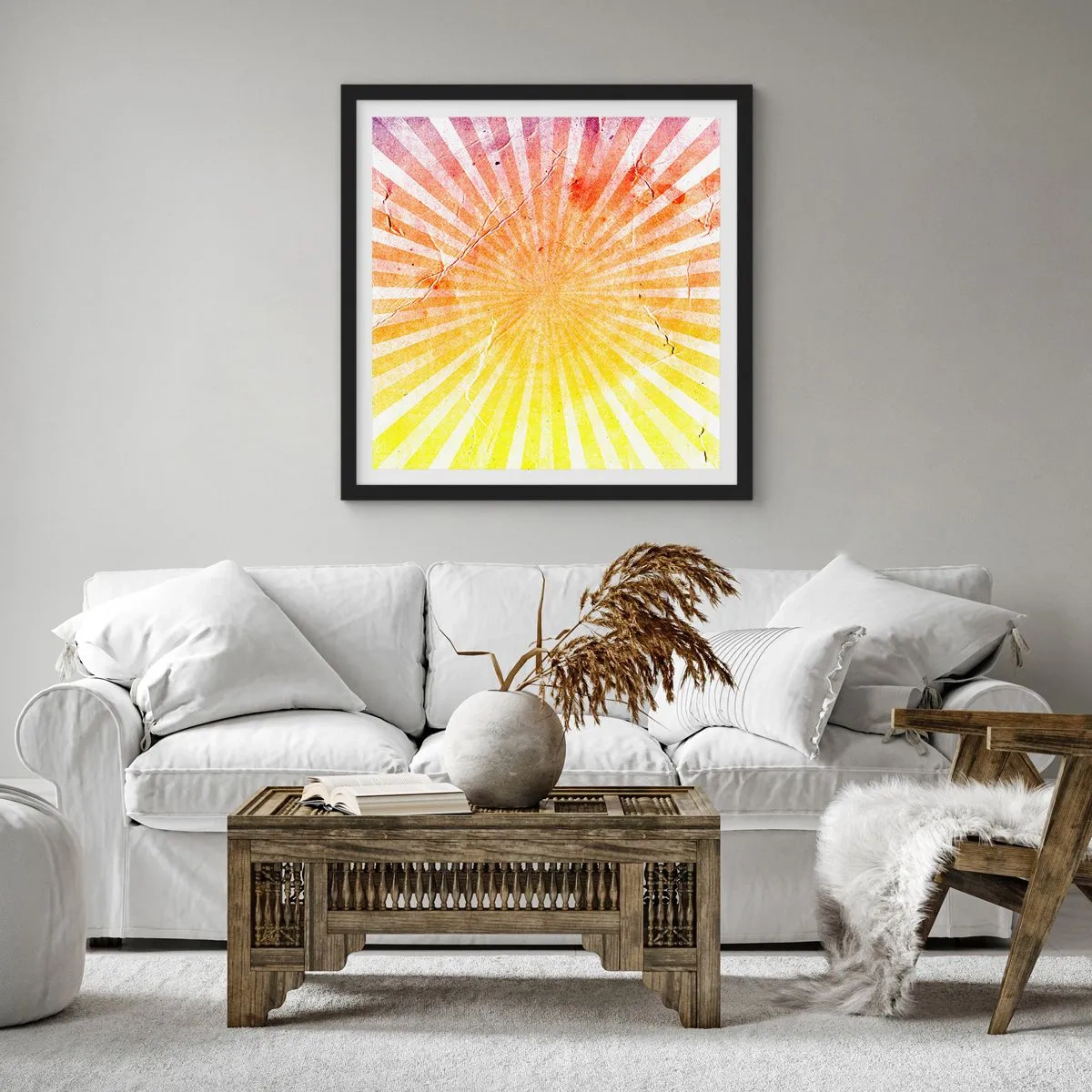 Plakát v černém rámu - Východy a západy - 60x60 cm