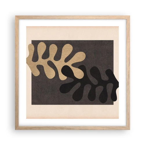 Plakát v rámu světlý dub - Nepřítomnost a doplnění - 50x50 cm