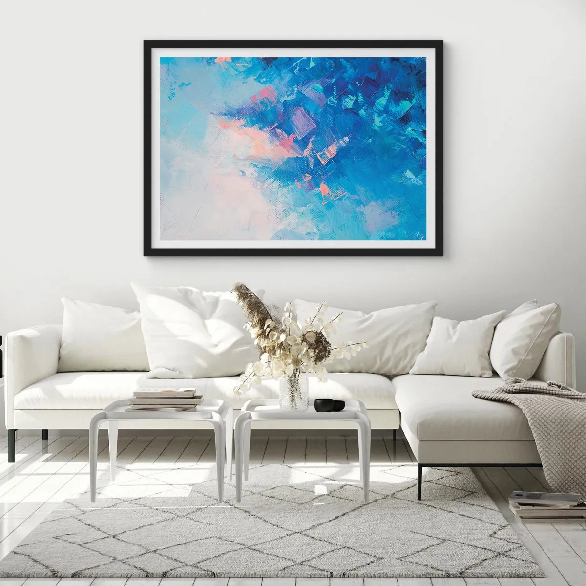 Plakát v černém rámu - Zimní abstrakce - 91x61 cm