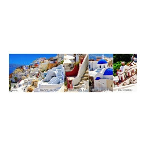 Vzor Fototapety Samolepicí Deluxe Sticker - Sen o řeckém létě - Architektura, Krajina, Santorini - 100x30 cm