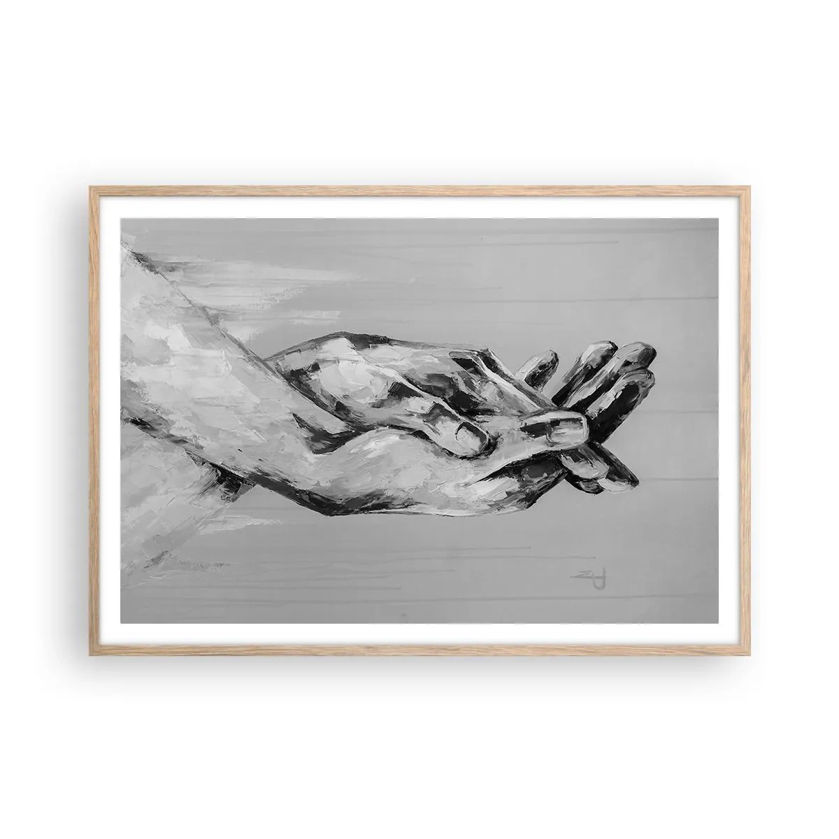 Plakát v rámu světlý dub - Začátek… - 100x70 cm